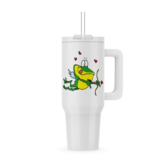 Silly Love Cupid Valentine Froggy Frog, 40oz Tumbler