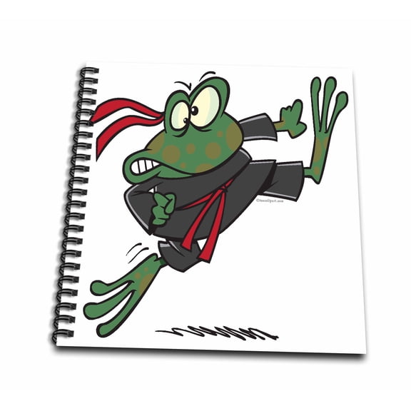 3dRose, Silly Ninja Frog Cartoon, Mini Notepad 4 x 4 inch