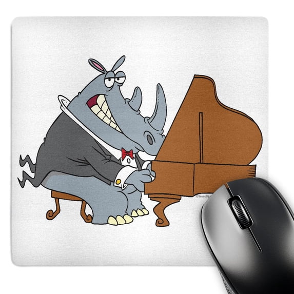 3dRose, Silly Rhino Playing Piano, MousePad