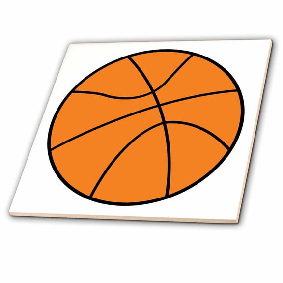 3dRose, Simple Basketball Vector Sports Design, 4 Inch Ceramic Tile