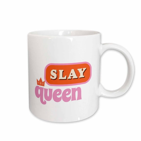 3drose, Simple Text of Slay Queen, 11oz Mug