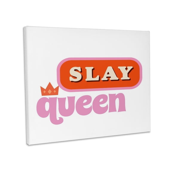 3dRose, Simple Text of Slay Queen, Museum Grade Canvas Wrap 10x8
