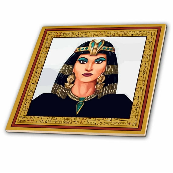 3dRose, Simply Cleopatra, 6 Inch Glass Tile