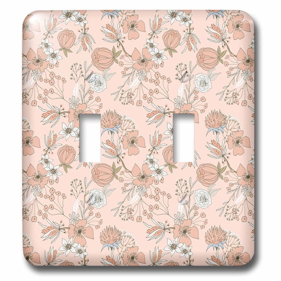 3dRose, Simply Scandinavian Abstract Small Pink Flower Pattern, double toggle switch