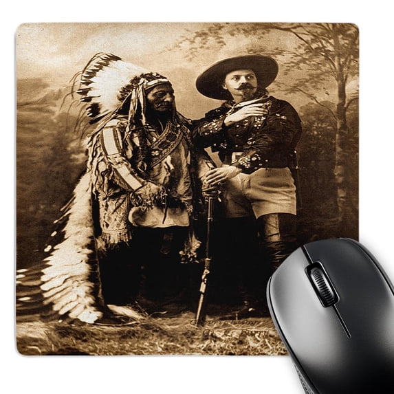 3dRose, Sitting Bull and Buffalo Bill 1895 Sepia, MousePad
