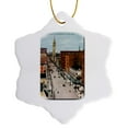 thumbnail image 1 of 3drose, Sixteenth St. Denver Colorado as Seen from Glenarm Street City Scape, 3 inch Snowflake Porcelain Ornament, 1 of 7