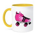 thumbnail image 1 of 3dRose, Skating Gifts  - Pink and Black Roller Skate, 15oz Two-Tone Yellow Mug, 1 of 3