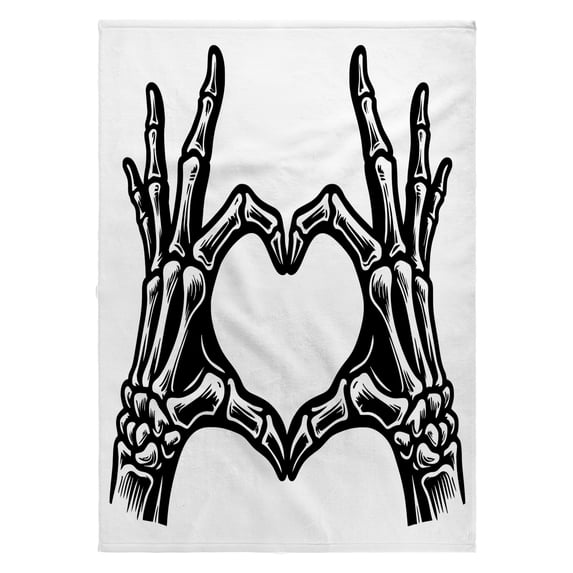 3dRose, Skeleton Love Heart Hand Sign, 22x30 Bath Hand Pool Towel