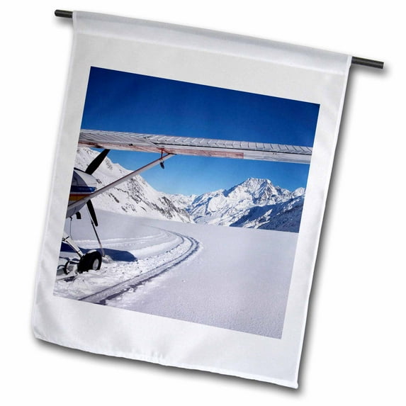 3dRose, Ski Plane, Tasman Glacier, South Island, New Zealand-AU02 DWA4204 - David Wall, 12 x 18 inch Garden Flag