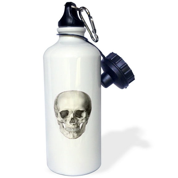 3dRose, Skull in Positive, 21 oz Sports Water Bottle