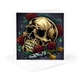 thumbnail image 1 of 3drose, Skull with a Rose and Knife, 1 Greeting Card with Envelope, 1 of 6
