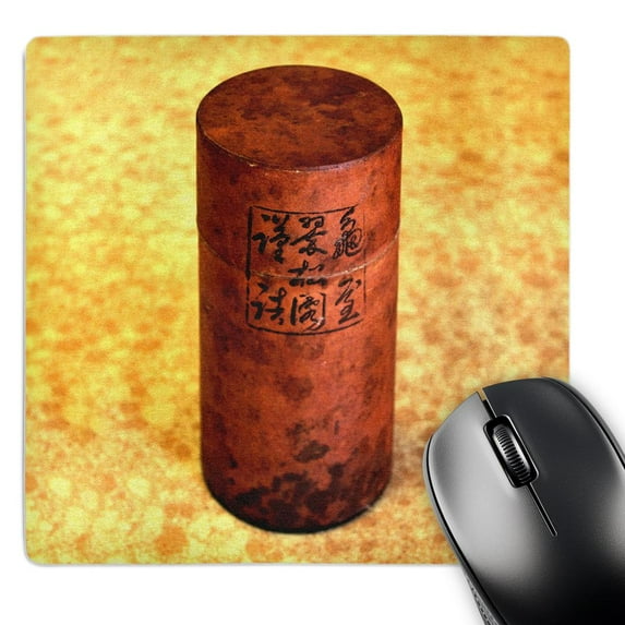 3dRose, Small Japanese round cylinder herbal tea box - herbs, oriental, zen, japan, chinese, herb, asian, MousePad