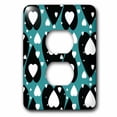 thumbnail image 1 of 3dRose, Small White Hearts Floating Over Big Black Hearts On Turquoise Pattern, 2 plug outlet cover, 1 of 1