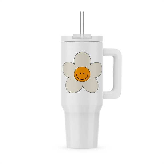 3dRose, Smiling and Cute Daisy Flower, 40oz Tumbler