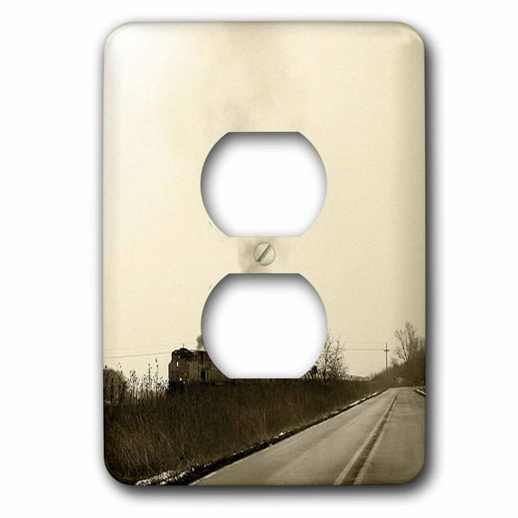 3dRose, Smoking Train in Sepia, 2 plug outlet cover
