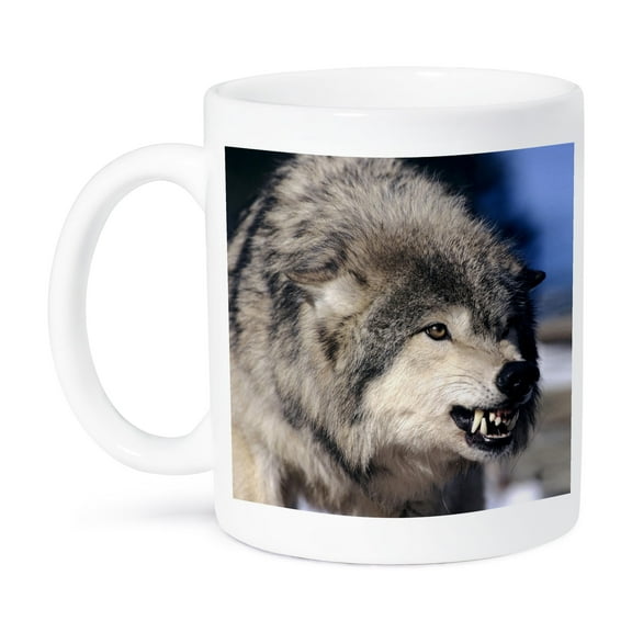 3dRose, Snarling Gray or Timber Wolf - NA02 HGA0004 - Howie Garber, 11oz Mug