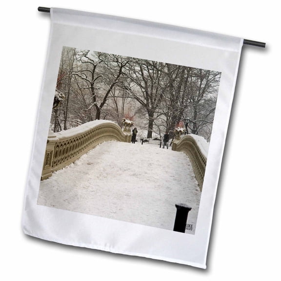 3dRose, Snow blizzard in Central Park Manhattan New York City, 12 x 18 inch Garden Flag