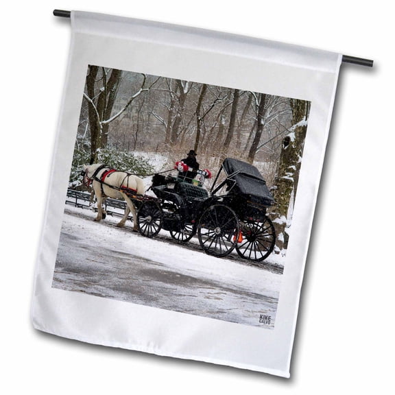 3dRose, Snow blizzard in Central Park Manhattan New York City, 12 x 18 inch Garden Flag