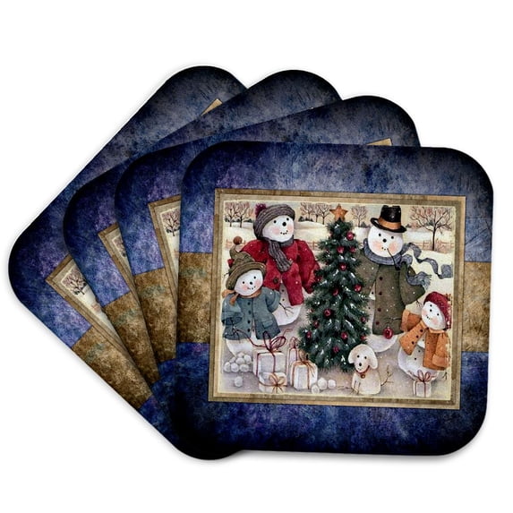 3dRose, Snowman Family, set of 4 Coasters - Soft