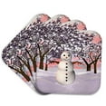 thumbnail image 1 of 3drose, Snowman in Winter Wonderland, Set of 4 Coasters - Soft, 1 of 7