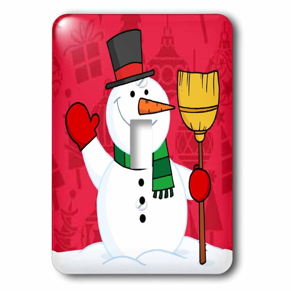3dRose, Snowman With Christmas Background , single toggle switch