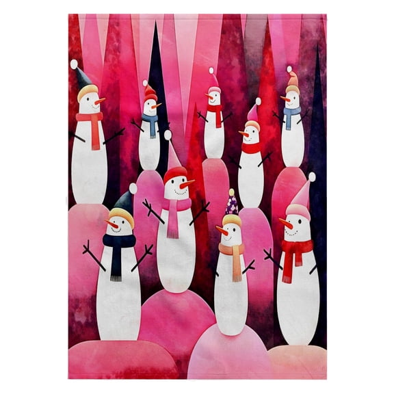 3dRose, Snowmen Pink Theme Design Kitschy Christmas, 22x30 Bath Hand Pool Towel