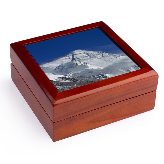 3dRose, Snowy Summit of Mt. Everest, Tibet, China-AS07 KSU1324 - Keren Su, Jewelry Box 5.5x5.5 inch with 4 inch tile