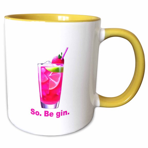 3drose, So Be Gin Fun Shakespeare Quote, 11oz Two-tone Yellow Mug