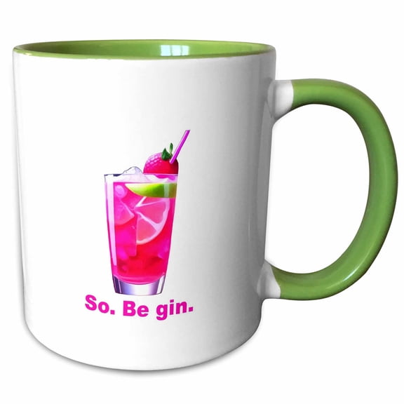 3drose, So Be Gin Fun Shakespeare Quote, 15oz Two-tone Green Mug
