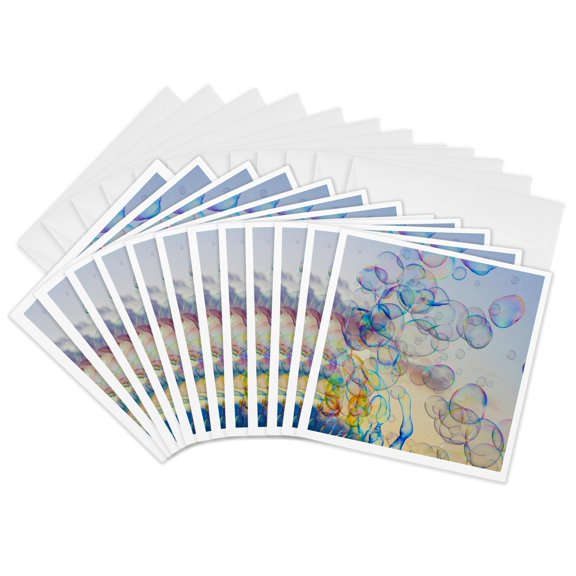 3drose, Soap Bubbles. Place Bellecour. Lyon, France., 12 Greeting Cards with Envelopes