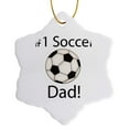 thumbnail image 1 of 3drose, Soccer Ball with #1 Soccer Dad, 3 inch Snowflake Porcelain Ornament, 1 of 7