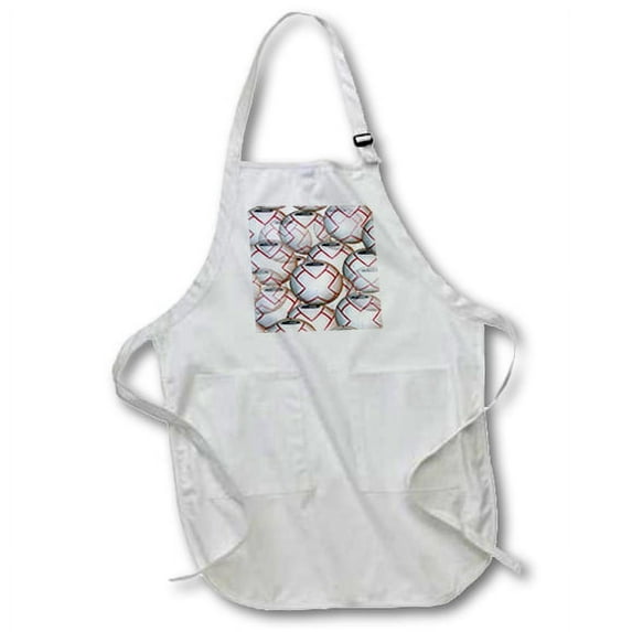 3dRose, Soccer Balls Ball, BLACK Full Length Apron with Pockets 22w x 30l