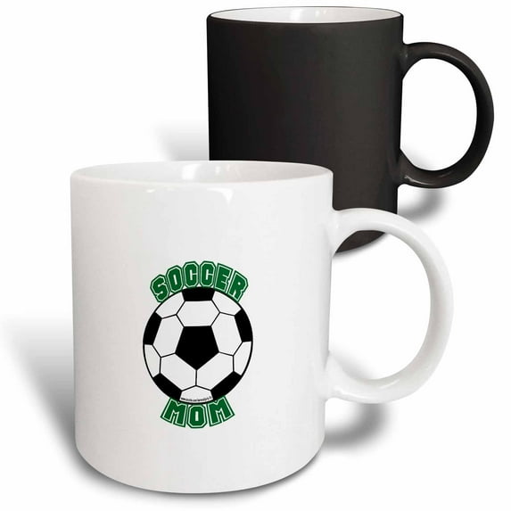 3drose, Soccer Mom with Ball, 11oz Magic Transforming Mug