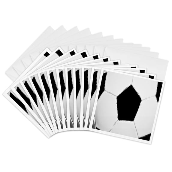 3drose, Soccer Sports Fan, 12 Greeting Cards with Envelopes