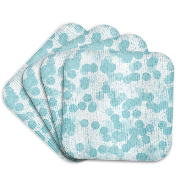 3drose, Soft Aqua Dots, Set of 4 Coasters - Soft