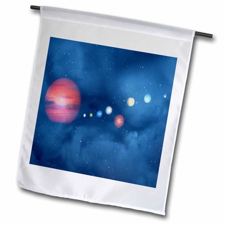 3dRose, Solar System, 12 x 18 inch Garden Flag