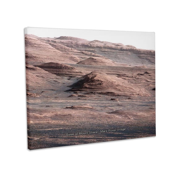 3dRose, Solar System - Base of Mount Sharp - Mars Rover Image, Museum Grade Canvas Wrap 10x8