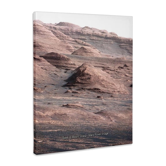 3dRose, Solar System - Base of Mount Sharp - Mars Rover Image, Museum Grade Canvas Wrap 11x14