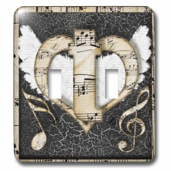 3dRose, Song Angel Initial Letter T, double toggle switch