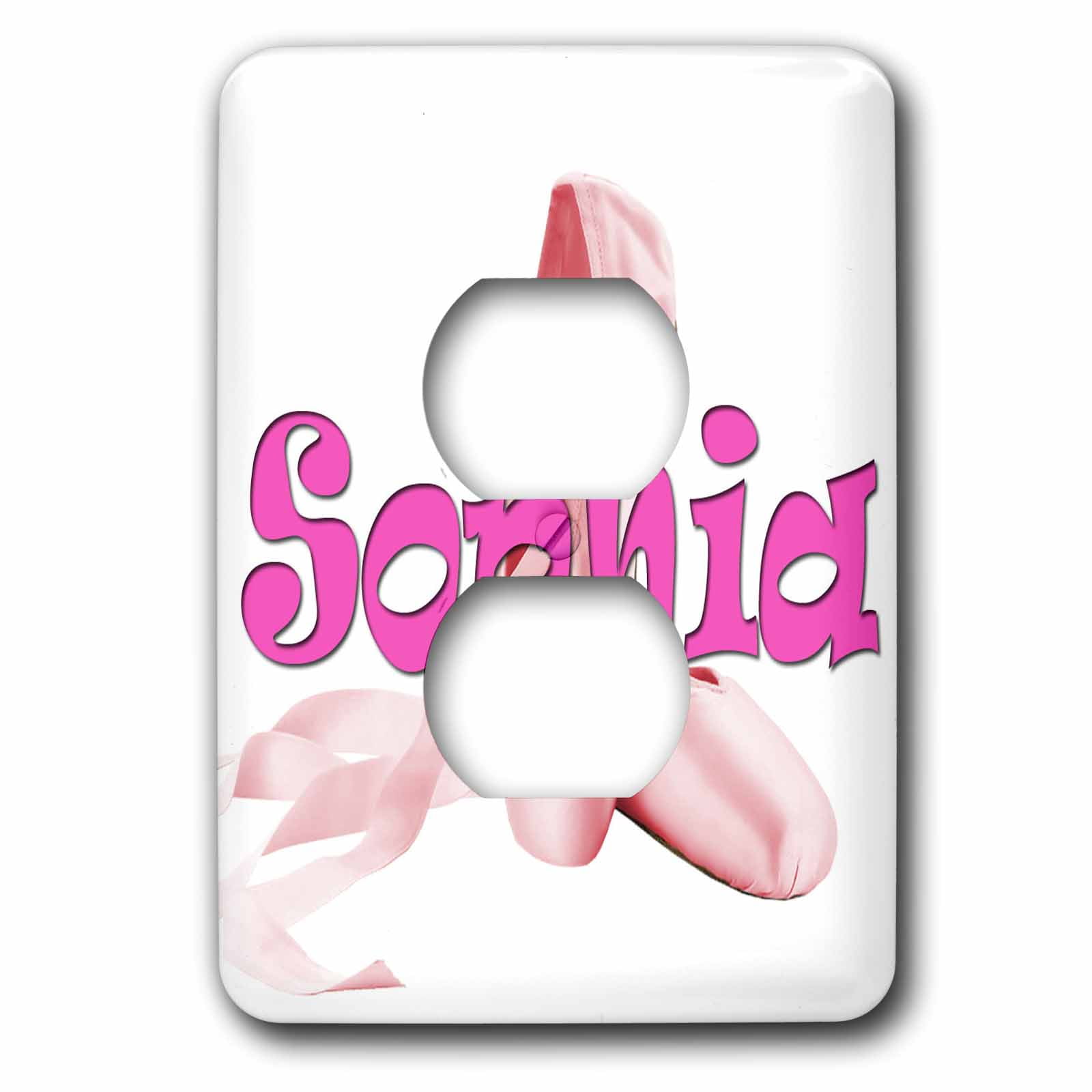 3dRose, Sophia. Pink Ballet Shoes., 2 plug outlet cover