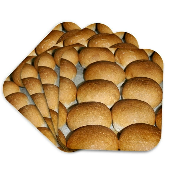 3drose, Sourdough Bread Rolls, Cooked in the Bakers Laboratory, Italy., Set of 4 Coasters - Soft