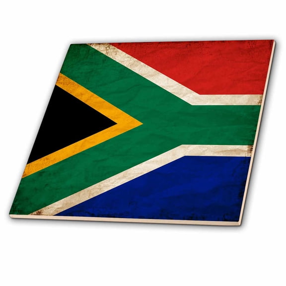 3dRose, South African Flag Old Look Trendy Work, 8 Inch Ceramic Tile