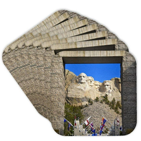 3drose, South Dakota, Mount Rushmore National Memorial - Us42 Bja0006 - Jaynes Gallery, Set of 8 Coasters - Soft