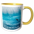 thumbnail image 1 of 3drose, South Georgia Island. Iceberg and Giant Petrel Flies Low over Waves., 11oz Two-tone Yellow Mug, 1 of 6