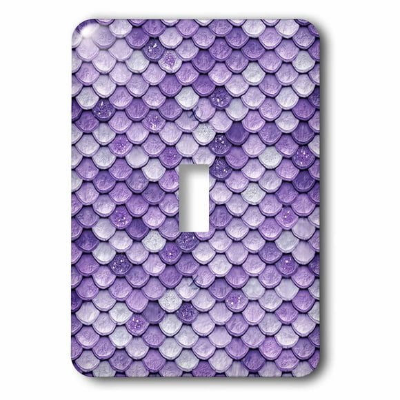 3dRose Sparkling Luxury Elegant Purple Mermaid Scales Glitter Effect Art print - Single Toggle Switch