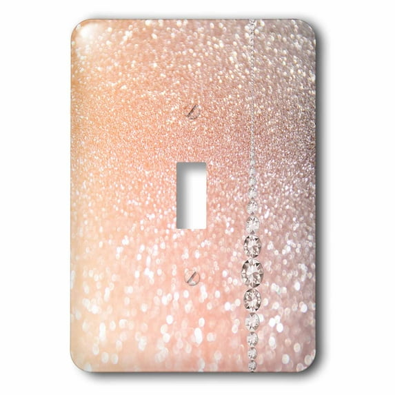 3dRose, Sparkling Peach Orange Luxury Elegant Mermaid Glitter Effect Art print, single toggle switch