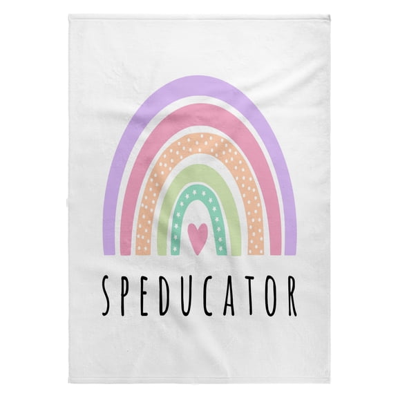 3dRose, Speducator SPED Teacher Special Education School Ed Boho Rainbow Heart, 22x30 Bath Hand Pool Towel