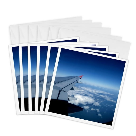 3drose, Spirit Airplane Landing in Orlando Florida, 6 Greeting Cards with Envelopes