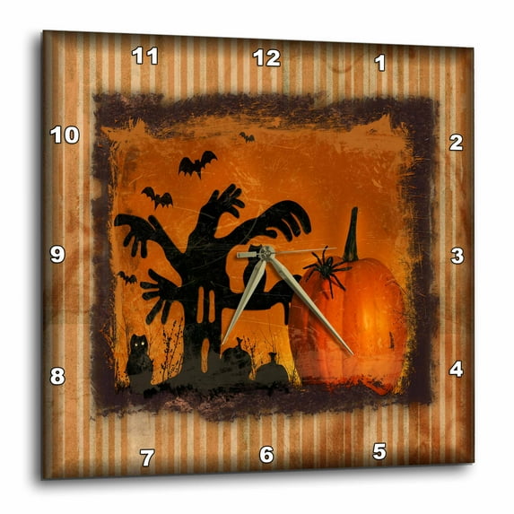 3dRose, Spooky Halloween, 10x10 Wall Clock