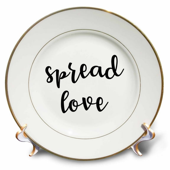 3dRose, Spread Love, 8 inch Porcelain Plate